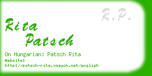 rita patsch business card
